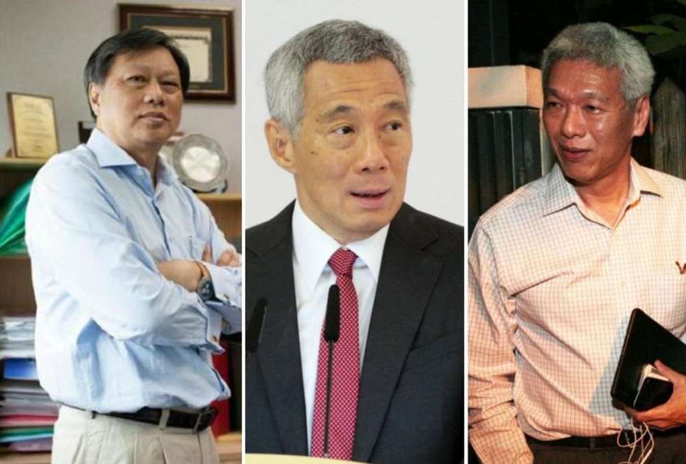 From left: Leong Sze Hian, Lee Hsien Loong and Hsien Yang. u00e2u20acu201d Facebook image and TODAY file photos