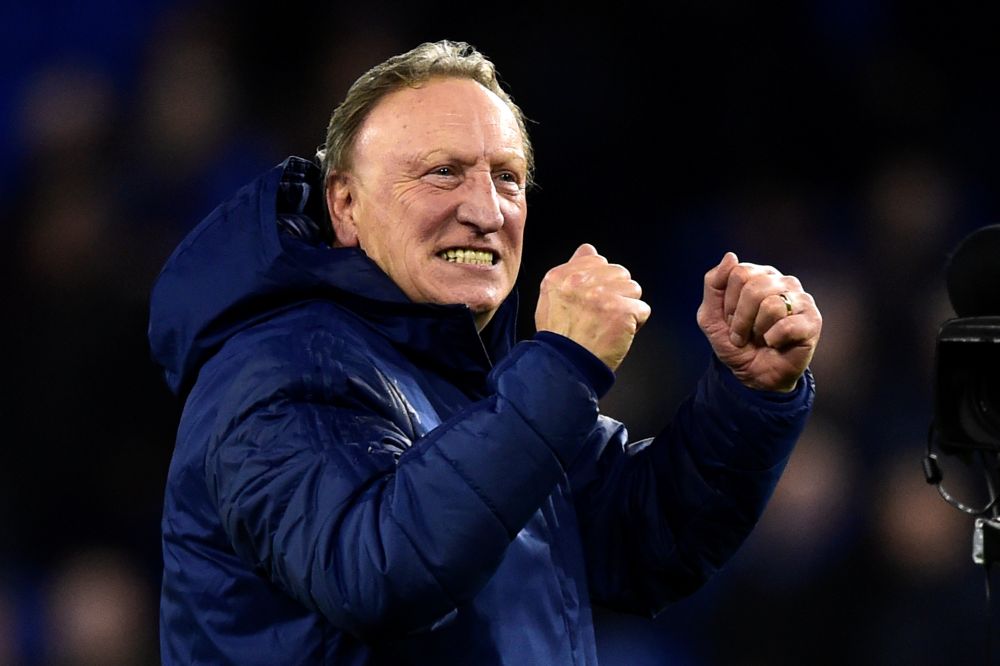 Cardiff City manager Neil Warnock applauds the fans at the end of the match against Wolverhampton Wanderers. u00e2u20acu201d Reuters pic