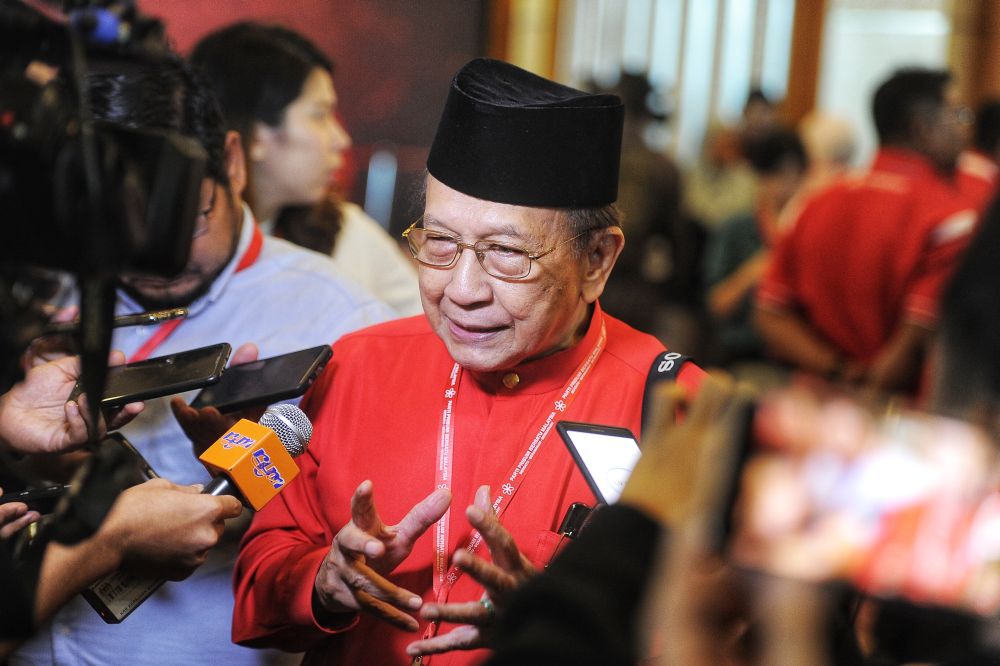 Tan Sri Rais Yatim speaks to reporters during the PPBM annual general assembly in Putrajaya December 30, 2018. u00e2u20acu2022 Picture by Shafwan Zaidon