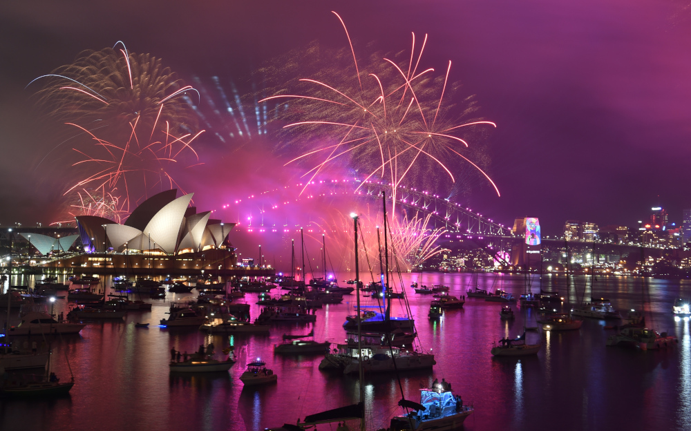 New Year's Eve fireworks explode over the Harbour Bridge and Opera House during the traditional early family fireworks show held before the main midnight event in Sydney on December 31, 2018. u00e2u20acu201d AFP pic