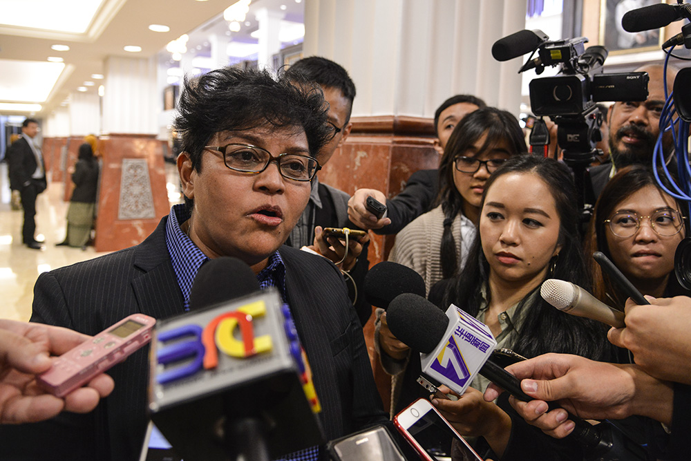 Pengerang MP Datuk Seri Azalina Othman Said speaks to reporters at Parliament in Kuala Lumpur August 16, 2018. u00e2u20acu201d Picture by Miera Zulyana