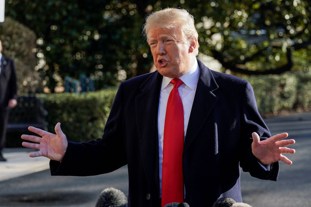 US President Donald Trump speaks to the media as he departs for Camp David from the White House in Washington January 6, 2019. u00e2u20acu201d Reuters pic