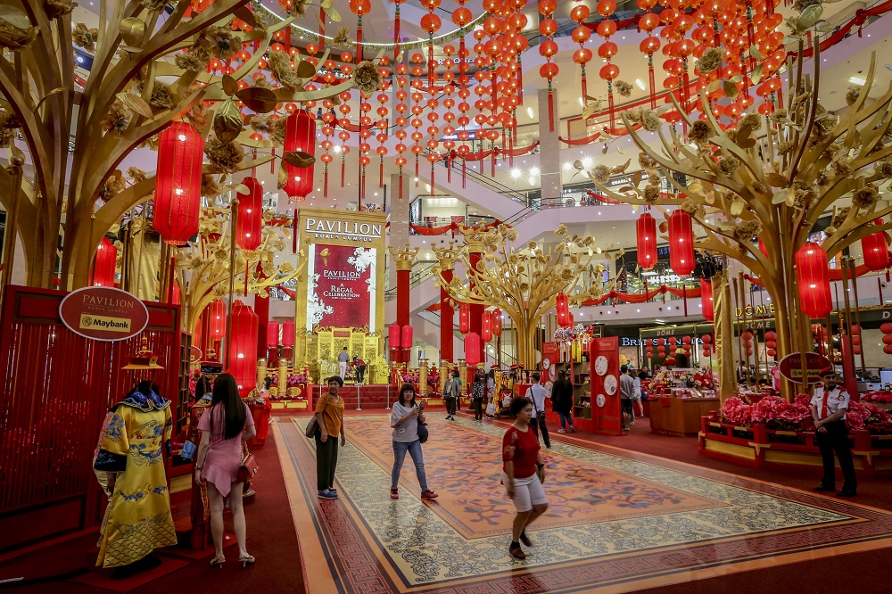 Chinese New Year decorations are seen at  a mall ahead of the Lunar New Year celebrations in Kuala Lumpur January 15, 2019. u00e2u20acu201d Picture by Firdaus Latif