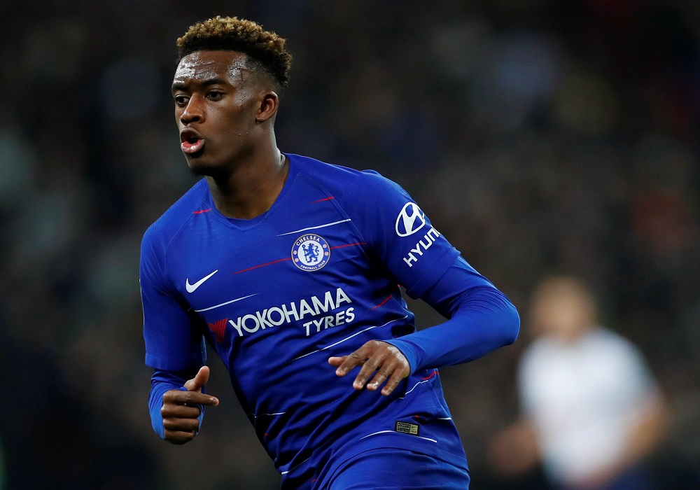 Chelsea's Callum Hudson-Odoi in action during the match against Tottenham Hotspur at the Wembley Stadium in London January 8, 2019. u00e2u20acu201d Reuters pic