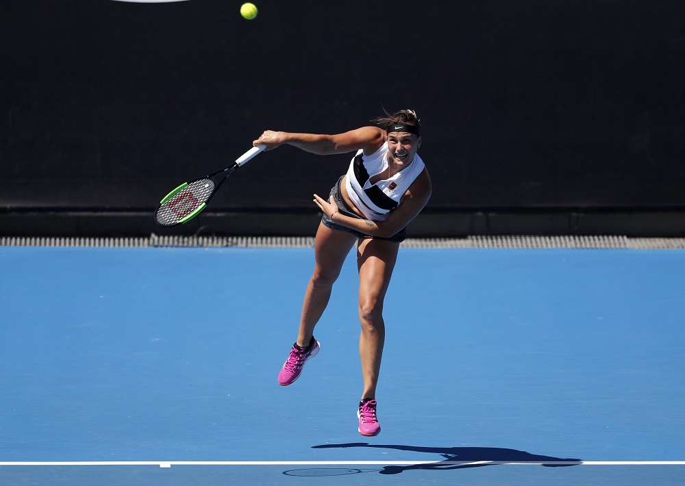 Aryna Sabalenka in action during the match against Anna Kalinskaya in Melbourne January 14, 2019. u00e2u20acu201d Reuters pic
