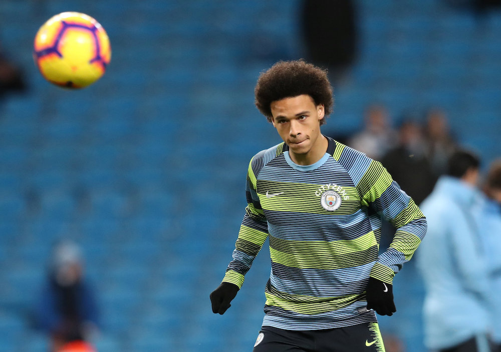 Manchester Cityu00e2u20acu2122s Leroy Sane is seen during the warm-up before the Premier League match with Wolverhampton Wanderers at Etihad Stadium in Manchester January 14, 2019. u00e2u20acu201d Reuters pic