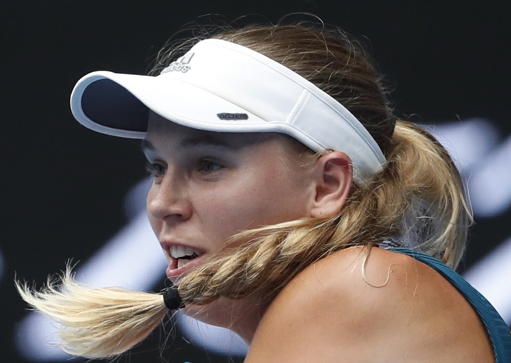 Caroline Wozniacki in action during the match against Johanna Larsson in Melbourne January 16, 2019. u00e2u20acu201d Reuters pic
