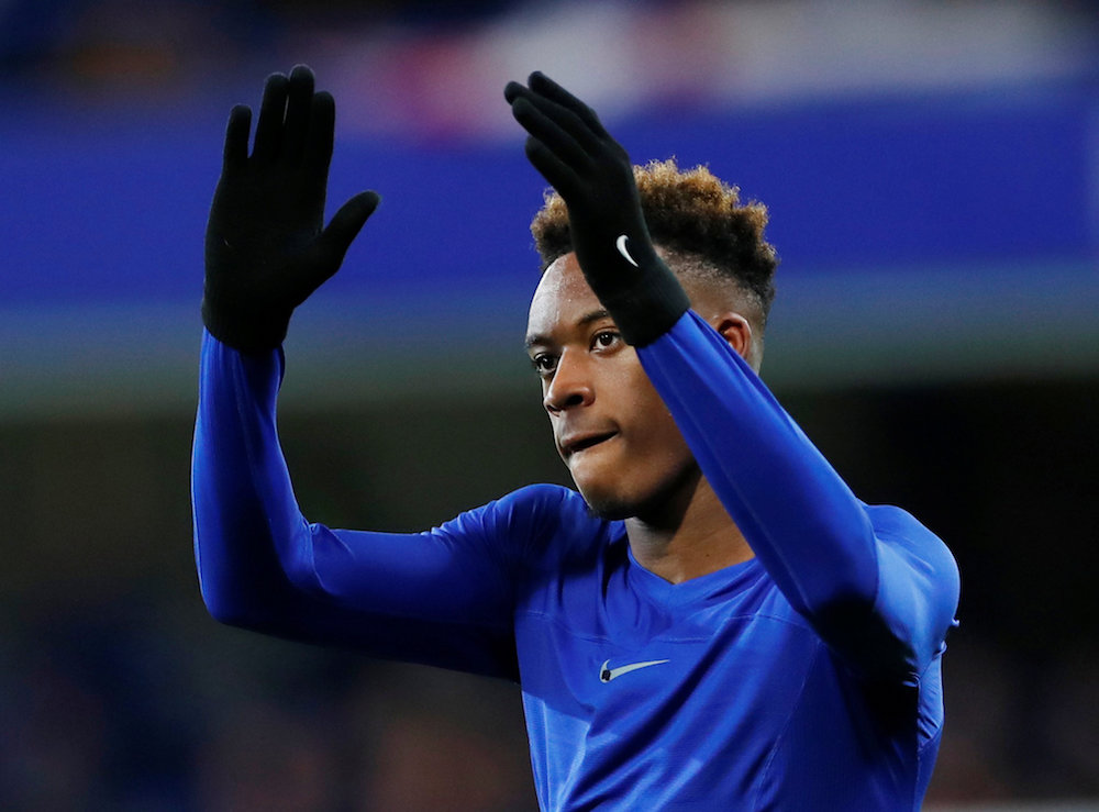 Chelseau00e2u20acu2122s Callum Hudson-Odoi applauds fans after the match FA Cup fourth round match with Sheffield Wednesday at Stamford Bridge in London January 27, 2019. u00e2u20acu201d Reuters pic 