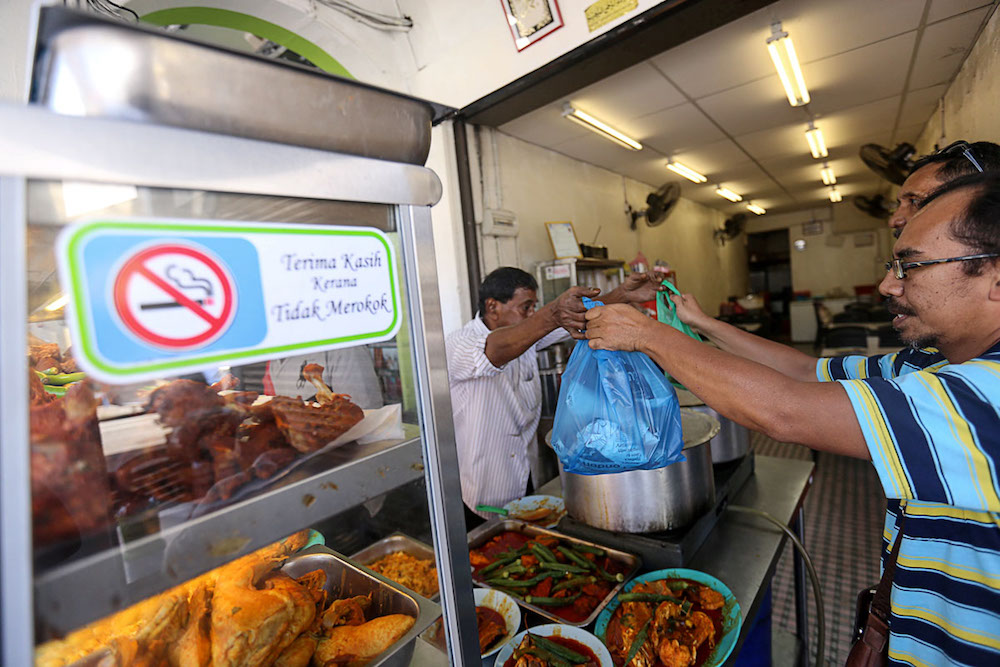 A no-smoking sign is seen at a restaurant in George Town January 7, 2019. u00e2u20acu201d Picture by Sayuti Zainudin