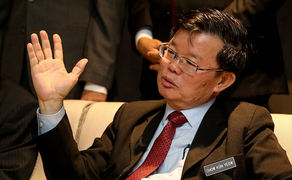 Penang Chief Minister Chow Kon Yeow speaks to the press after a monthy assembly with state civil servants in George Town January 7, 2019. u00e2u20acu201d Picture by Sayuti Zainuddin