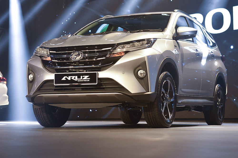 The new Perodua Aruz is seen during its official launch at MITEC in Kuala Lumpur January 15, 2018. — Picture by Mukhriz Hazim