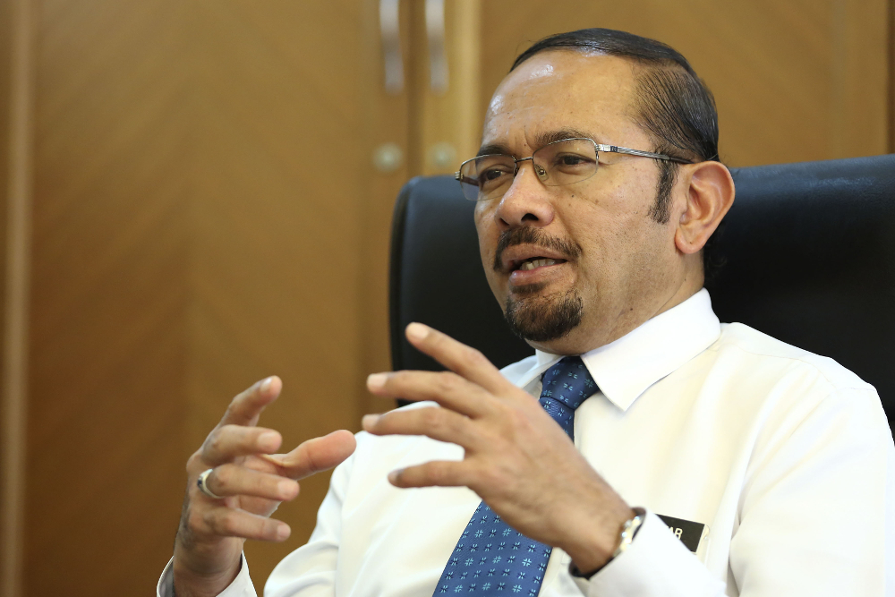 National Anti-Financial Crime Centre (NAFCC) chief executive Datuk Seri Mustafar Ali speaks during an interview with Malay Mail at his office in Putrajaya January 15, 2019. u00e2u20acu201d Picture by Yusof Mat Isa