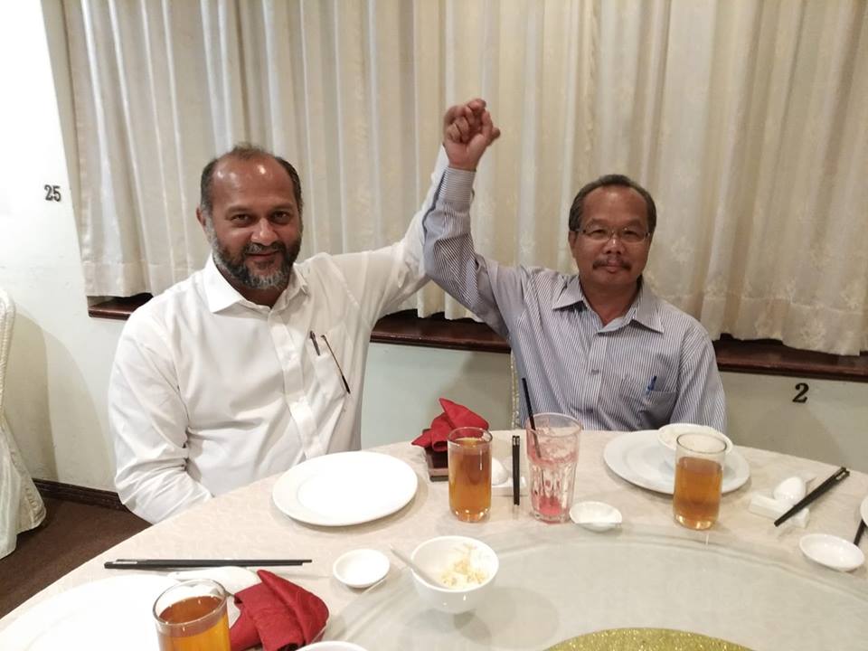 Minister of Communications and Multimedia Gobind Singh Deo (left) with newly appointed special functions officer Dusit Jaul in Kuching January 15, 2019. u00e2u20acu201d Picture via Facebook/Dr John Brian Anthony