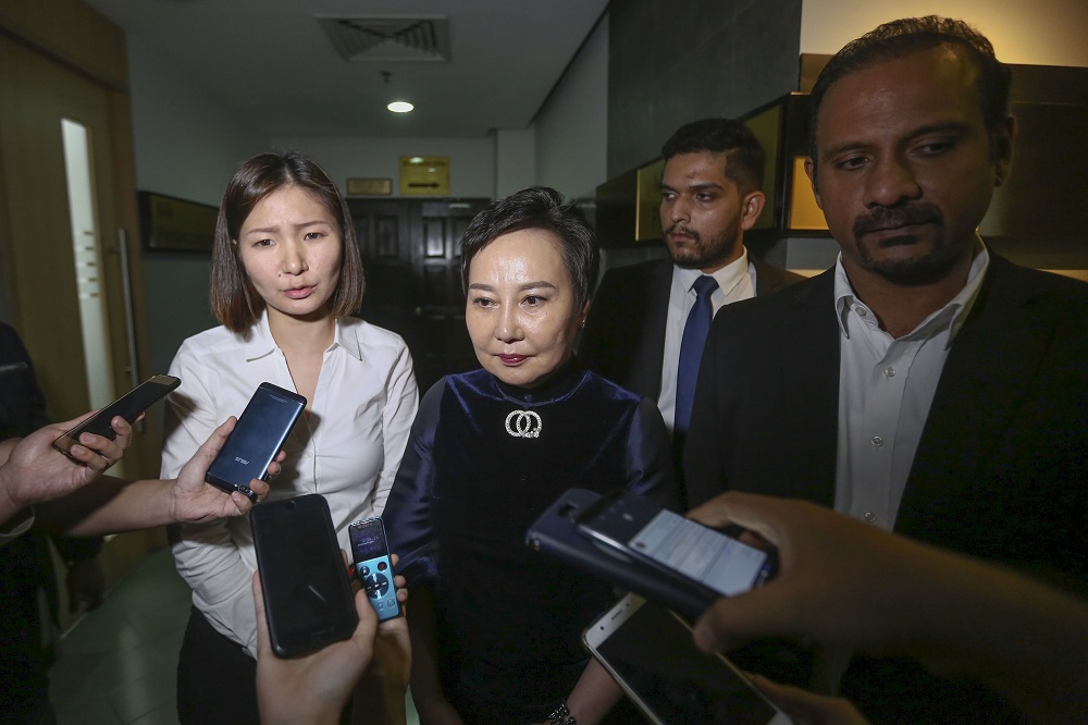 National Human Rights Commission of Mongolia, Oyunchimeg Purev (centre), speaks to reporters at thre Shah Alam High Court January 22, 2019. — Picture by Yusof Mat Isa
