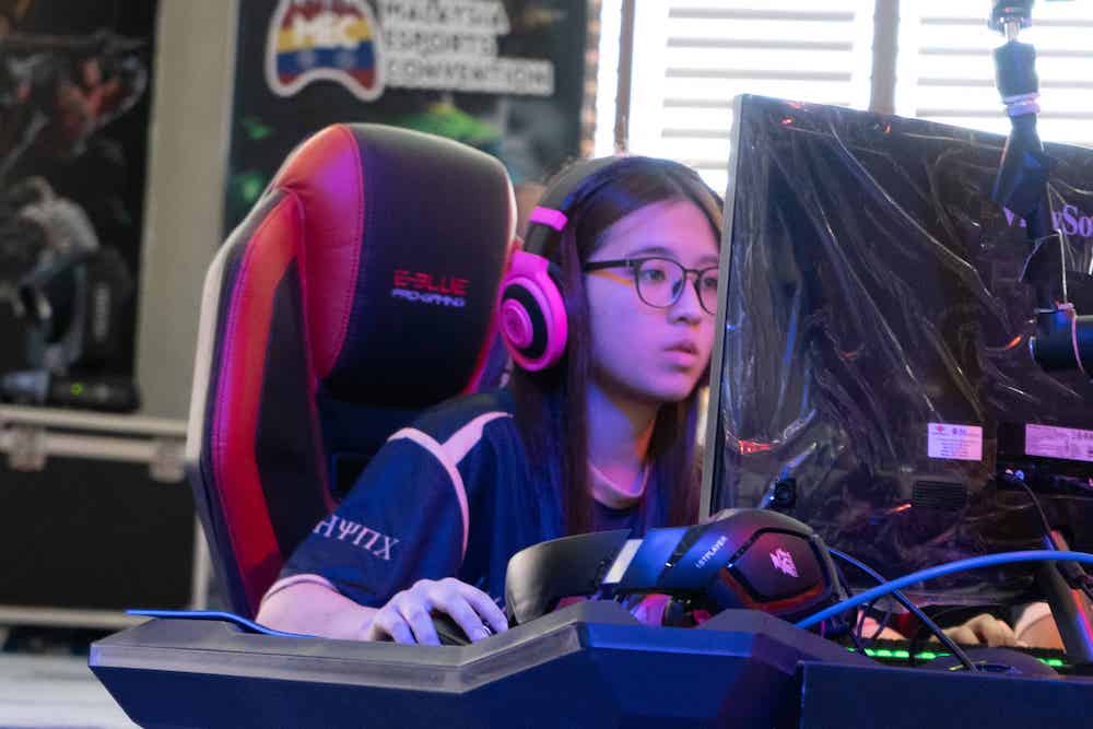 Shanice Choo in her gaming element during an e-sports event. u00e2u20acu201d Picture courtesy of Inti