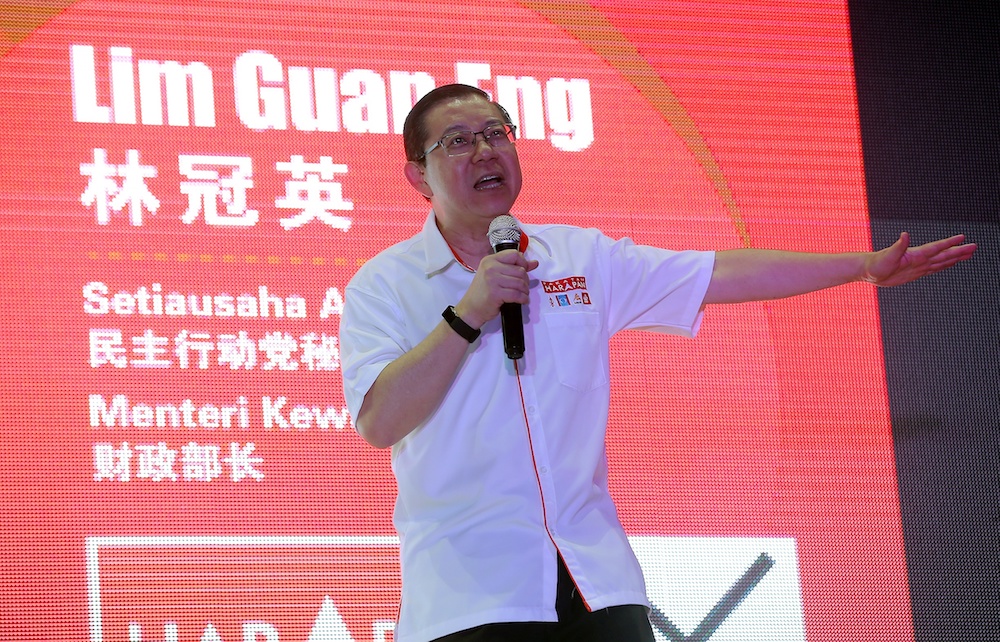 Lim Guan Eng speaks during Pakatan Harapan’s Ceramah Perdana in Tanah Rata January 23, 2019. — Picture by Farhan Najib