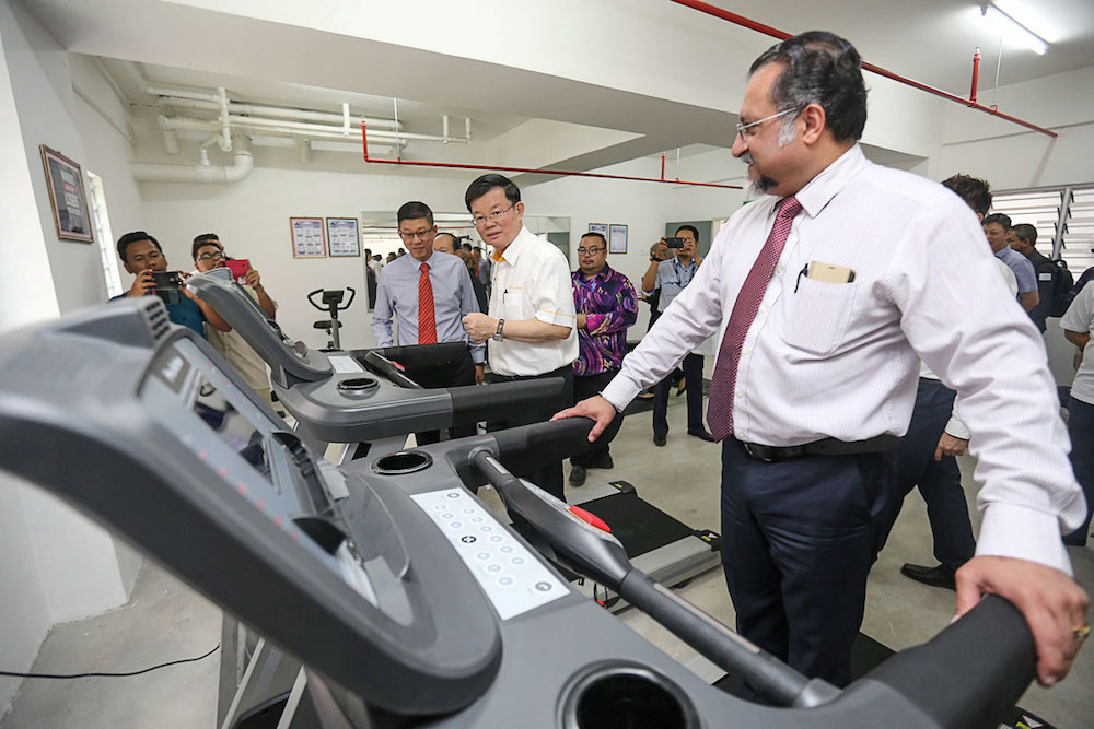 Penang Chief Minister Chow Kon Yeow along with other state excos during a site visit at the new Westlite Purpose-Built Workers Accomodation in Bukit Minyak  January 29, 2019. ― Picture by Sayuti Zainudin