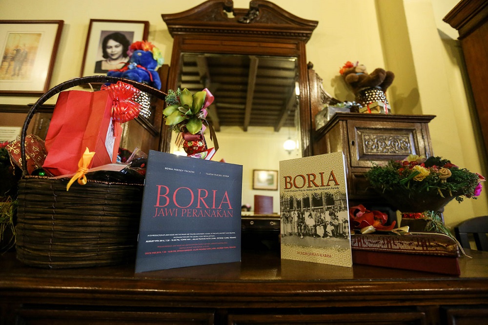 Copies of Professor Datuk Wazir Jahan Karim's book 'Boria’ are seen at Jawi House, George Town January 28, 2019. — Picture Sayuti Zainudin