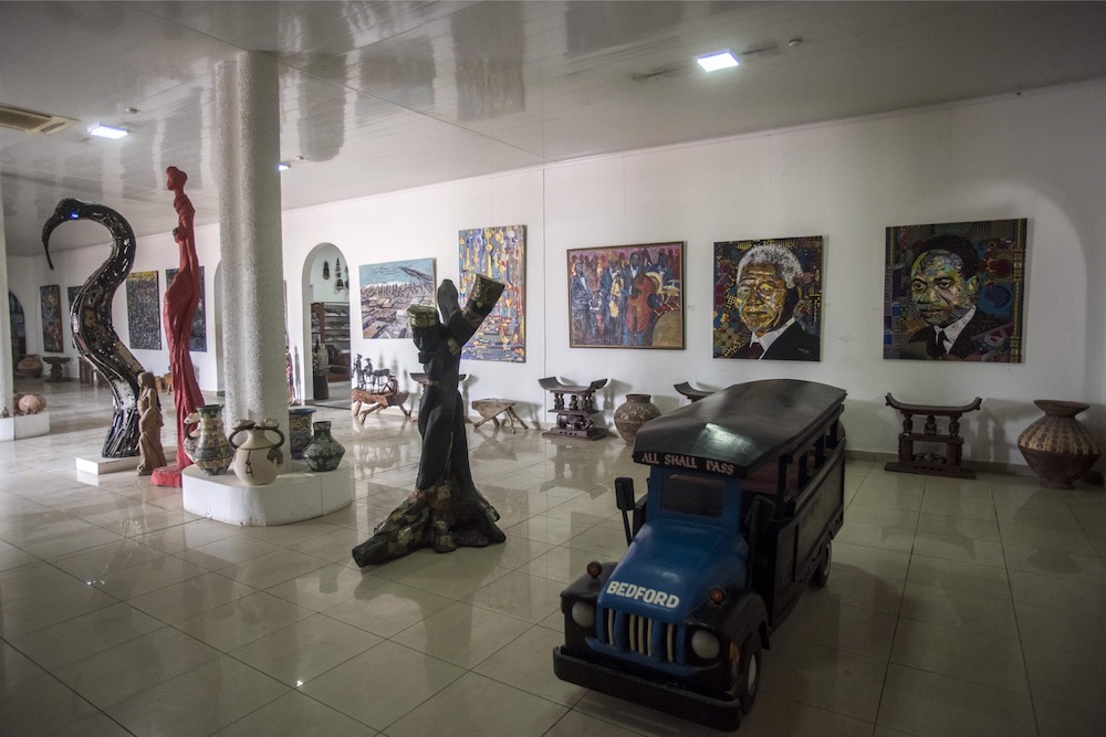 Paintings, statues and other pieces of art are displayed at one of the showrooms inside the Artist Alliance Gallery in Accra December 11, 2018. — AFP pic
