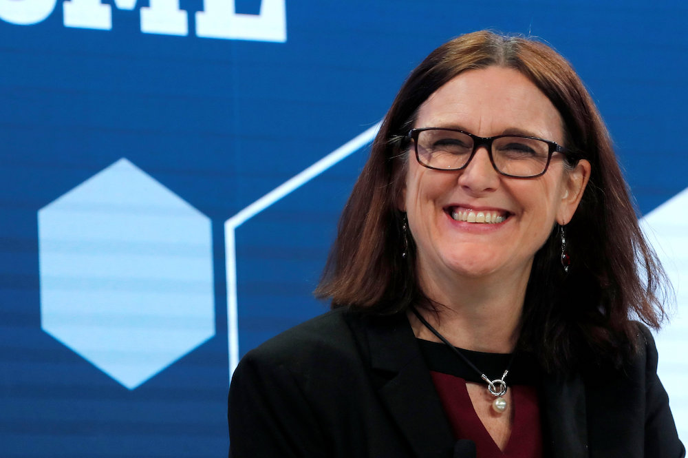 European Trade Commissioner Cecilia Malmstrom attends the World Economic Forum (WEF) annual meeting in Davos January 24, 2019. u00e2u20acu201d Reuters pic