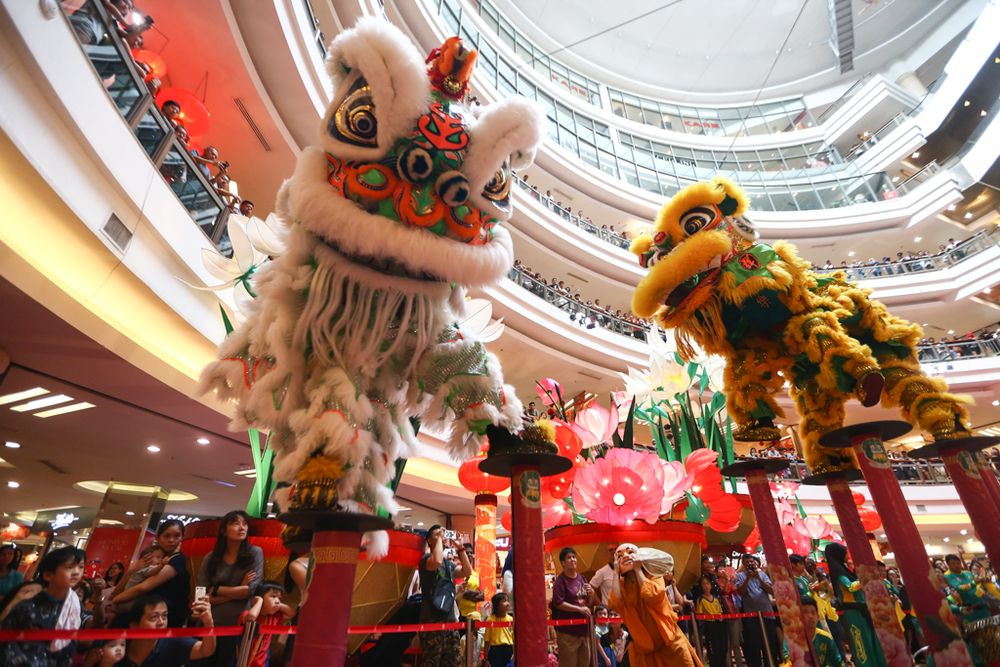 Shoppers can look forward to plenty of exciting live acrobatic lion dance performances throughout the festive season.