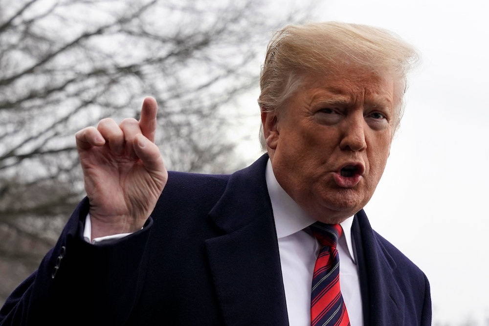 US President Donald Trump talks to the media, ahead of his departure to Dover, Delaware, on the South Lawn of the White House in Washington, US January 19, 2019 u00e2u20acu201d Reuters picnnn