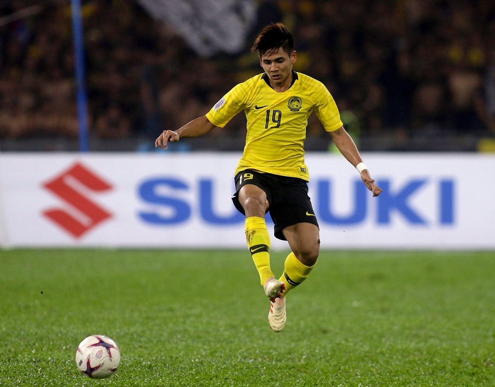 National football player Muhammad Akhyar Abdul Rashid in action during the 2018 AFF Suzuki Cup final match against Vietnam in Kuala Lumpur 11 December, 2018. u00e2u20acu201d Bernama pic