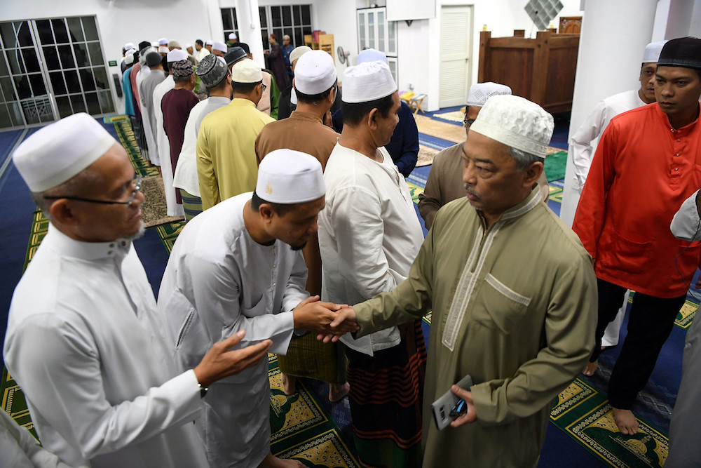 Sultan of Pahang, Sultan Abdullah Sultan Ahmad Shah attends morning prayers at Imam Syafie Mosque in Kuantan January 13, 2019. u00e2u20acu201d Bernama pic