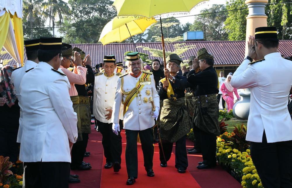 Yang Dipertuan Besar of Negri Sembilan, Tuanku Muhriz Ibni Almarhum Tuanku Munawir arrives for the investiture in conjunction with his 71st birthday at Istana Besar Seri Menanti in Kuala Pilah January 14, 2019. u00e2u20acu201d Bernama pic