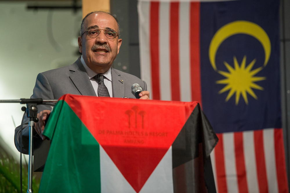 Palestine Ambassador to Malaysia, Walid Abu Ali, speaks during the launch of the WeAreAllMary campaign in Kuala Lumpur January 29, 2019. u00e2u20acu201d Bernama pic