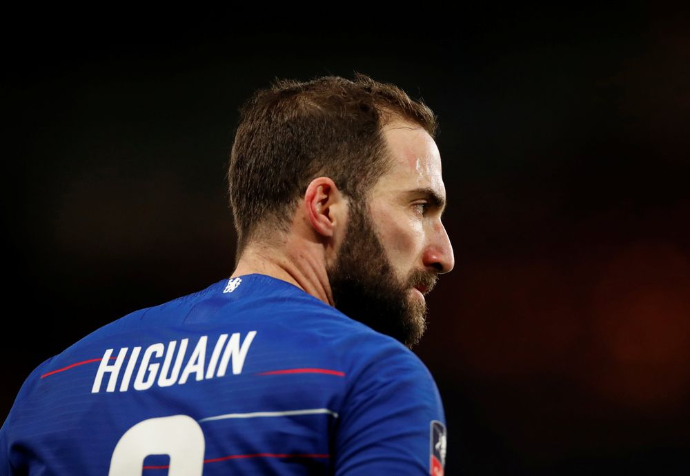 Chelseau00e2u20acu2122s Gonzalo Higuain is pictured during their FA Cup Fourth Round match against Sheffield Wednesday at Stamford Bridge, London, January 27, 2019. u00e2u20acu201d Reuters pic