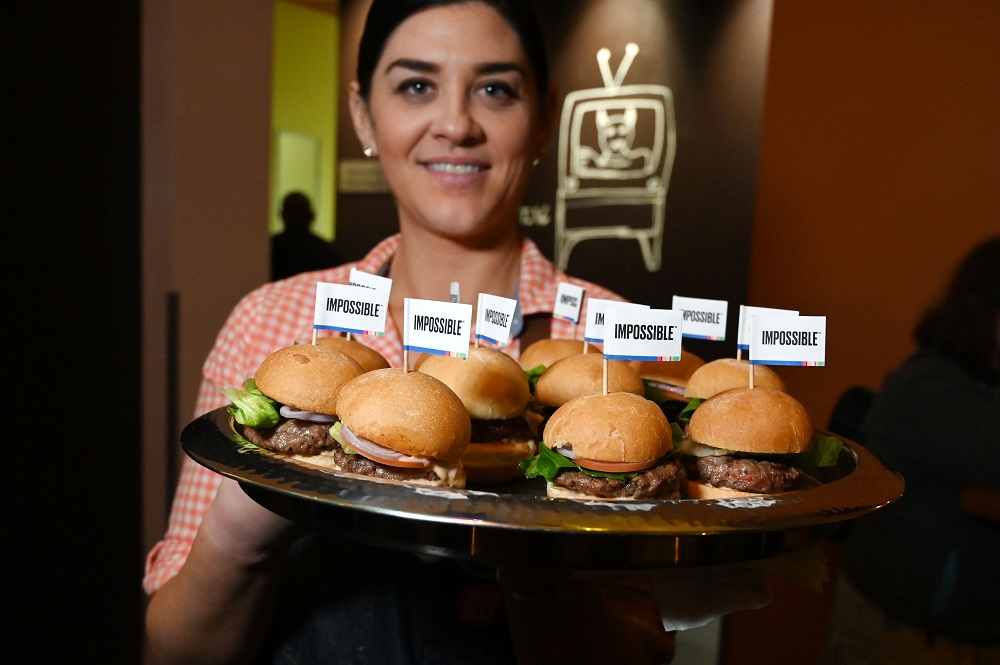 The Impossible Burger 2.0, the new and improved version of the companyu00e2u20acu2122s plant-based vegan burger that tastes like real beef is introduced at a press event during CES 2019 in Las Vegas, Nevada January 7, 2019. u00e2u20acu201d AFP pic       
