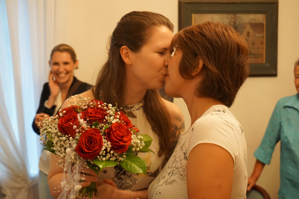 Ai Nakajima and Kristina Baumann at their wedding in Berlin, Germany in September 2018. u00e2u20acu201d Ai Nakajima handout pic via Reuters 
