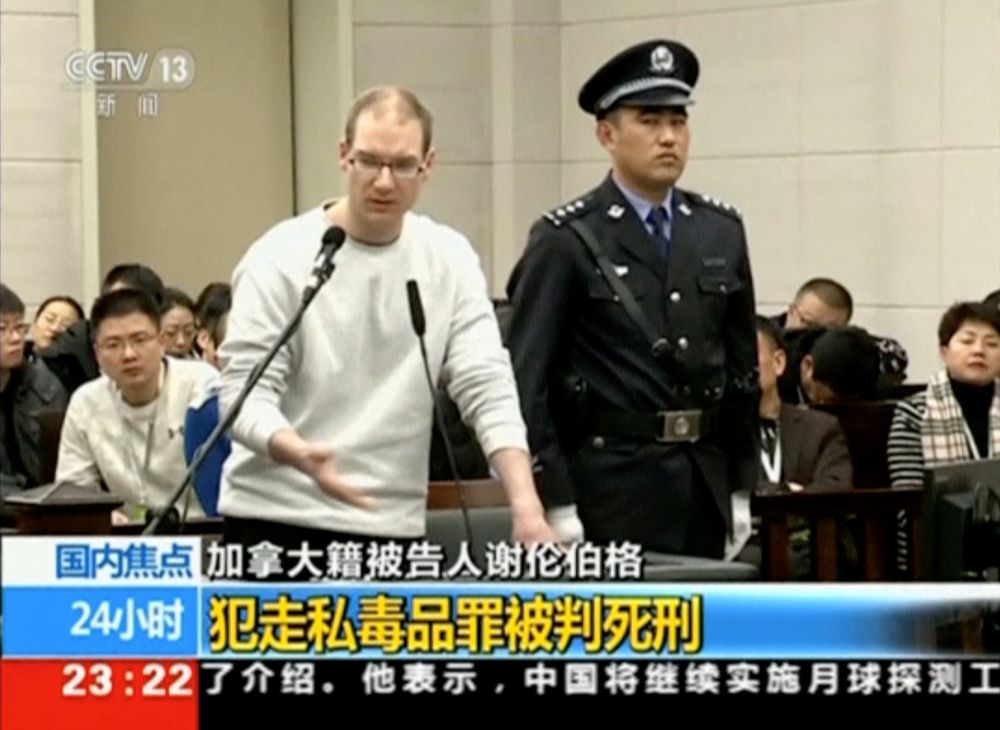 A still image taken from CCTV video shows Canadian Robert Lloyd Schellenberg in court, where he was sentenced with a death penalty for drug smuggling, in Dalian, Liaoning province, China January 14, 2019. u00e2u20acu201d CCTV/Reuters TV pic via Reuters