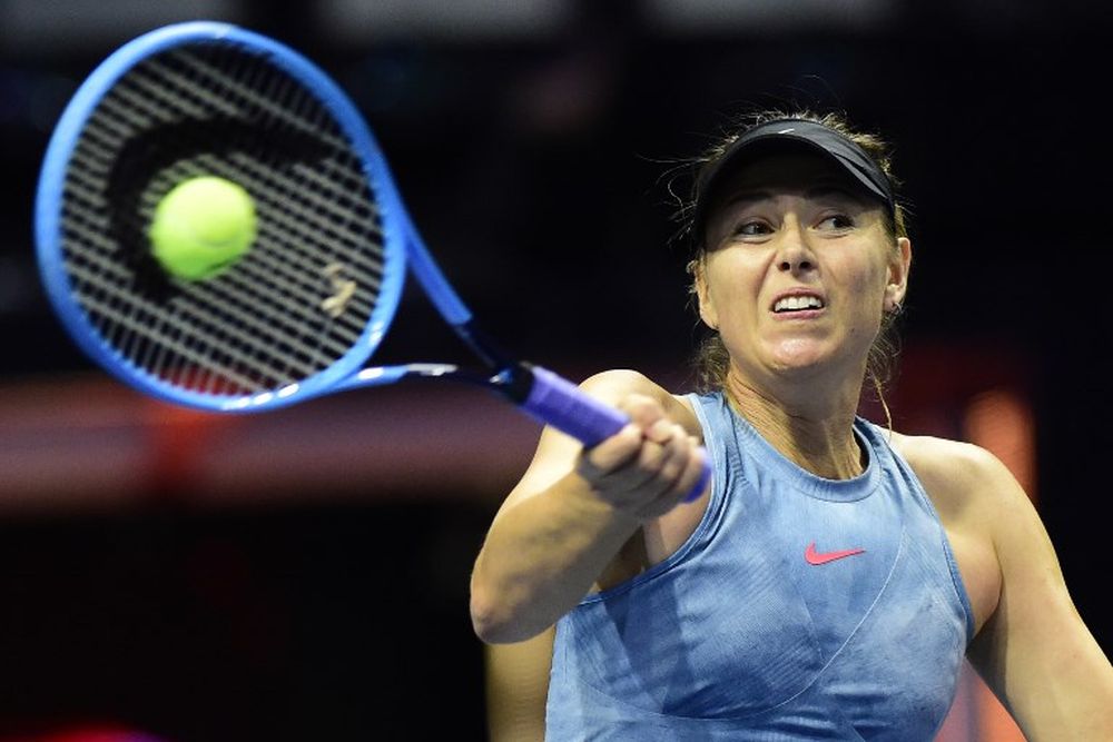 Russiau00e2u20acu2122s Maria Sharapova hits a return against Australiau00e2u20acu2122s Daria Gavrilova during their match at the St Petersburg Ladies Trophy tennis tournament at Saint Petersburgu00e2u20acu2122s Sibur Arena on January 28, 2019. u00e2u20acu201d AFP pic