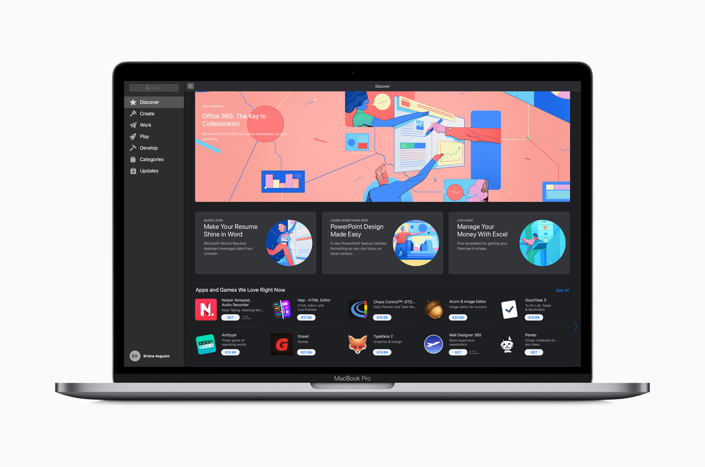 Microsoft Office 365 is now available on the Mac App Store. u00e2u20acu201d Picture courtesy of Apple