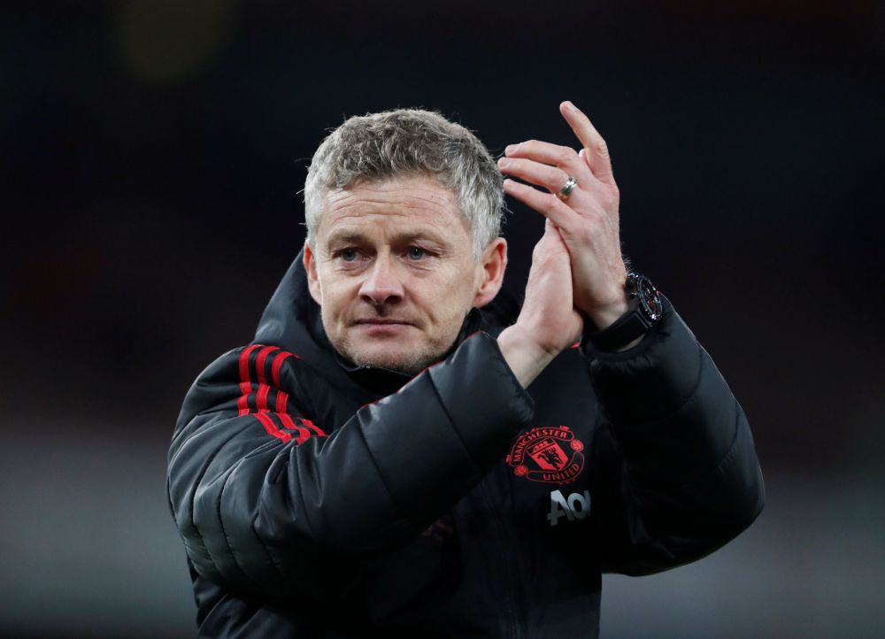 Manchester United interim manager Ole Gunnar Solskjaer applauds fans after the match against Arsenal, January 25, 2019. u00e2u20acu2022 Reuters pic