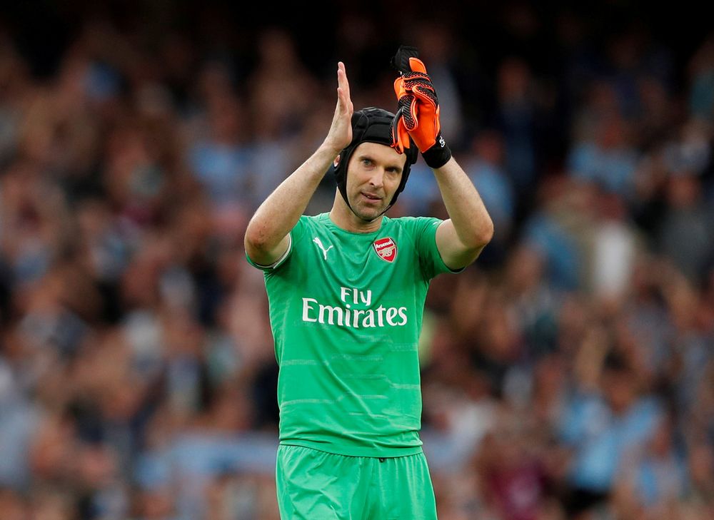 Arsenalu00e2u20acu2122s Petr Cech applauds fans after the Premier League Arsenal v Manchester City match in Emirates Stadium, London, August 12, 2018. u00e2u20acu201d Reuters pic