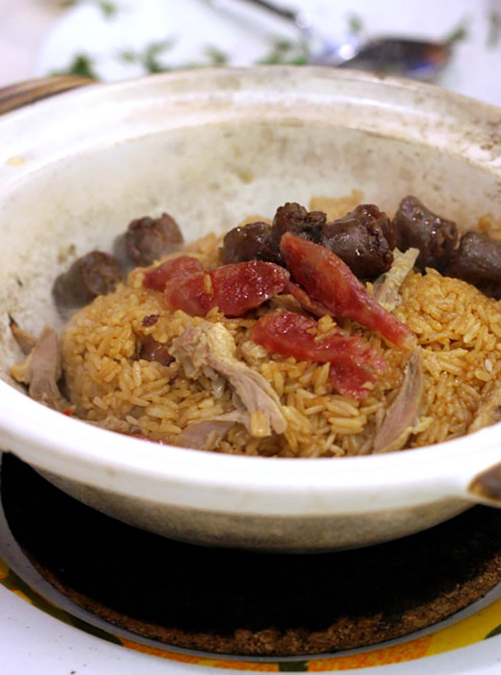 'Lap mei fan', rich with fragrant waxed meats.