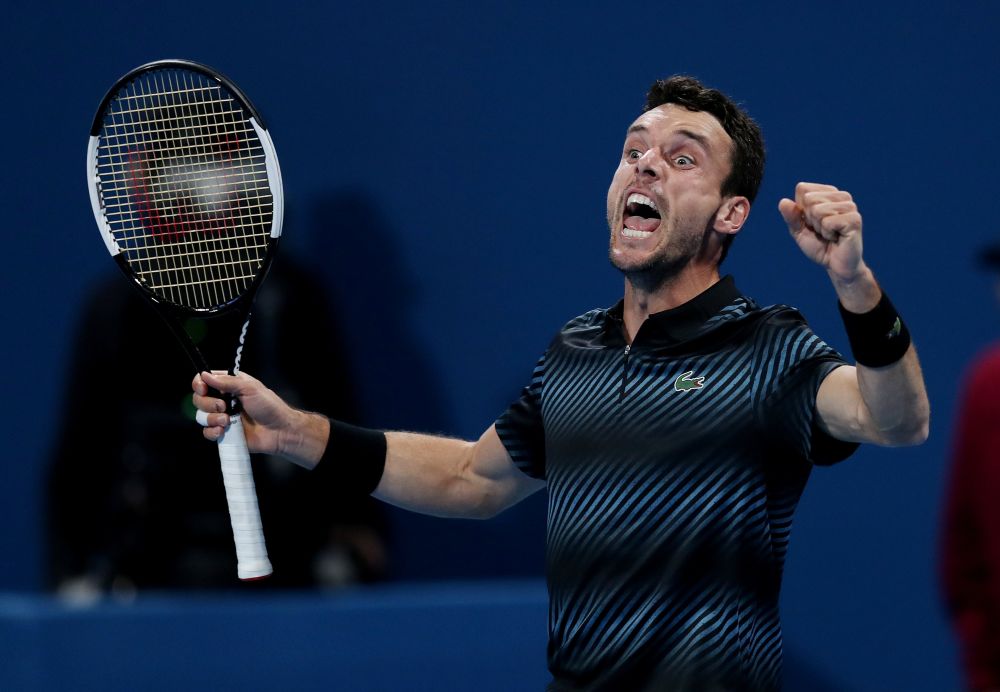 Spain's Roberto Bautista Agut celebrates after winning his semi final match against Serbia's Novak Djokovic in Doha January 4, 2019. u00e2u20acu2022 Reuters pic