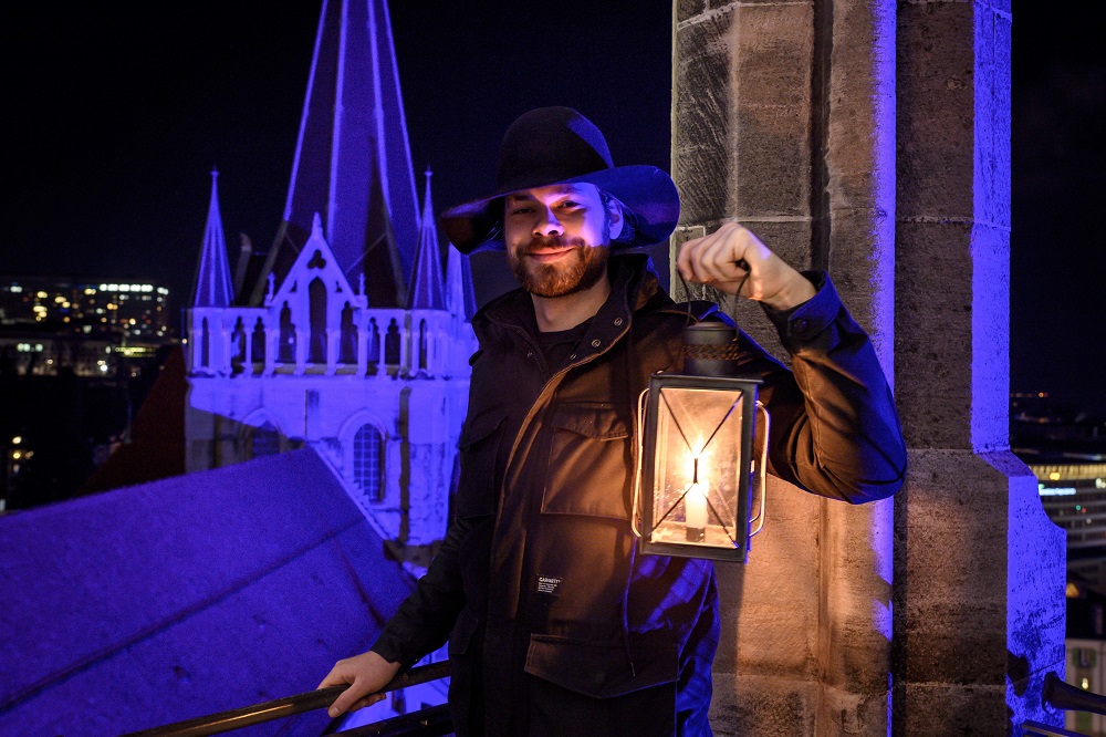 Marco Carrara, a replacement watchman, poses for a picture on the Lausanne Cathedral bell tower, on December 17, 2018 in Lausanne. u00e2u20acu2022 AFP pic 