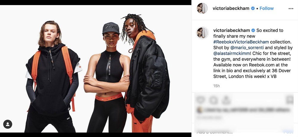 Victoria Beckham shares some of the pieces from her new Reebok collection on Instagram. u00e2u20acu201d AFP pic