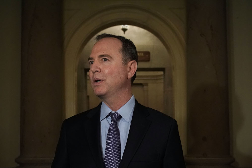 Adam Schiff, who is part of a Congressional delegation scheduled for an overseas trip, speaks to members of the media January 17, 2019 at the US Capitol in Washington, DC. u00e2u20acu201d AFP pic