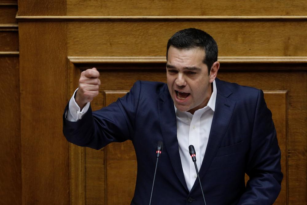 Greek Prime Minister Alexis Tsipras addresses lawmakers during a parliamentary session before a confidence vote in Athens January 16, 2019.  u00e2u20acu201d Reuters pic