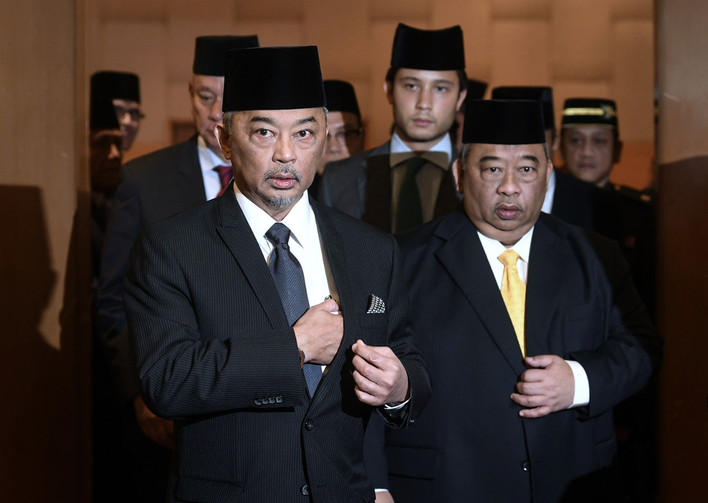 Pemangku Raja Pahang Tengku Abdullah Sultan Ahmad Shah selepas Mesyuarat Jumaah Pangkuan Diraja Negeri Pahang 11 Januari 2019. u00e2u20acu201d Foto Bernama