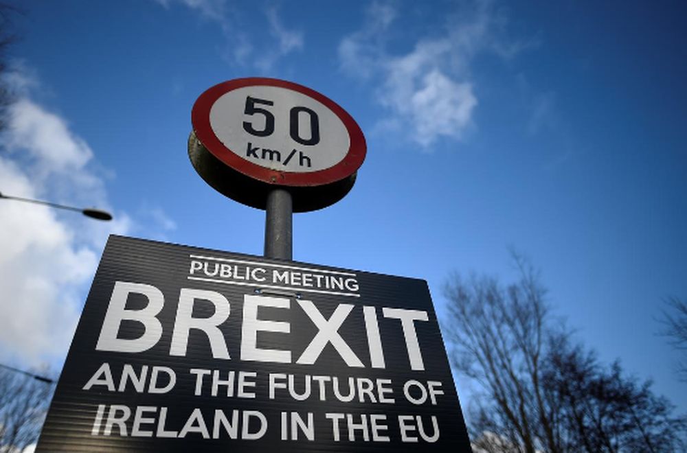 A Brexit sign is seen between Donegal in the Republic of Ireland and Londonderry in Northern Ireland at the border village of Muff, Ireland, February 1, 2018. u00e2u20acu201d Reuters pic