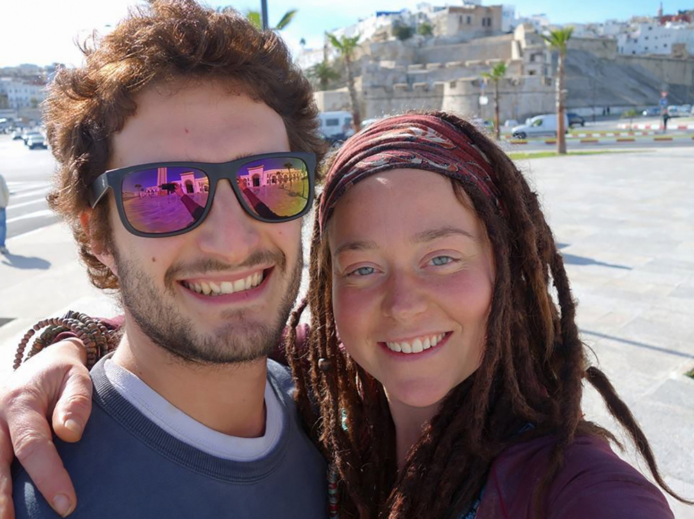 In this handout photograph released on January 17, 2019 from the Facebook page dedicated to their disappearance in Burkina Faso, Luca Tacchetto (left) and Edith Blais pose for a selfie picture. u00e2u20acu201d Family handout picture/Facebook via AFP 