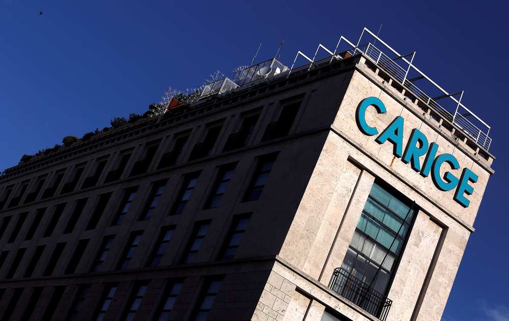 The Carige bank logo is seen in Rome April 16, 2016. u00e2u20acu201d Reuters pic