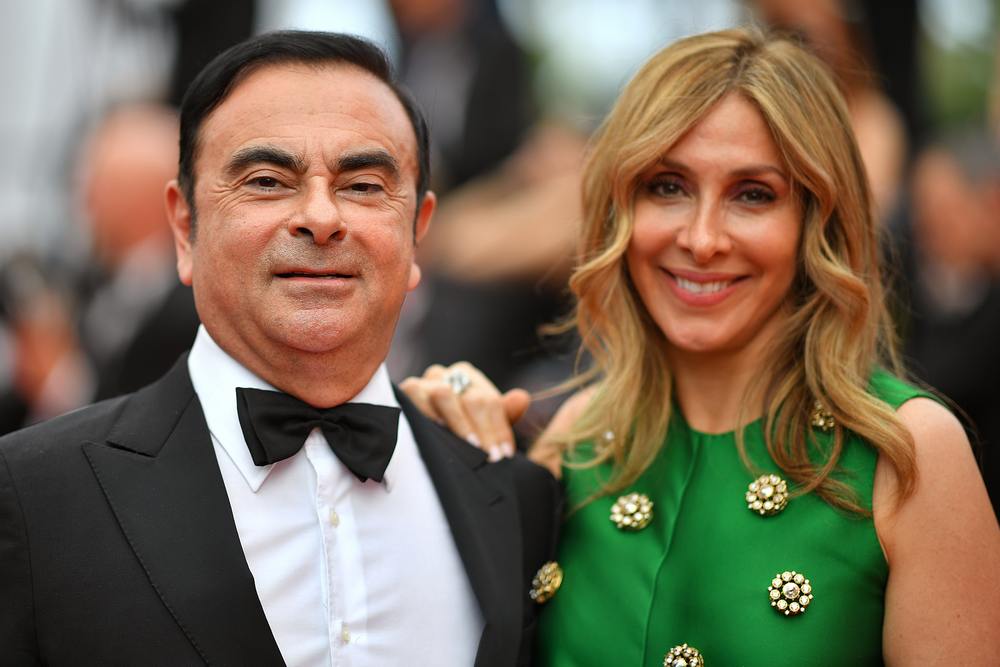 Carlos Ghosn (left) and his wife Carole Ghosn arriving for the screening of the film 'L'Amant Double' (Amant Double) at the Cannes Film Festival, France May 26, 2017. u00e2u20acu201d AFP pic