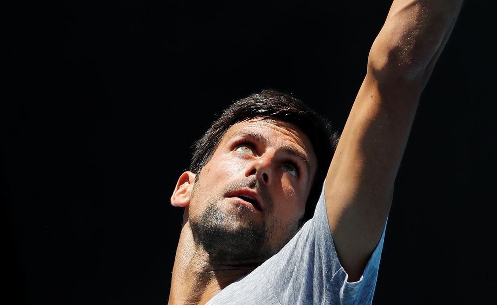 Serbiau00e2u20acu2122s Novak Djokovic practices for the Australian Open at Melbourne Park, Melbourne, Australia, January 13, 2019. u00e2u20acu201d Reuters pic